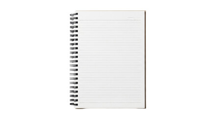 Spiral notebook with lined paper open for writing isolated PNG with Transparent Background