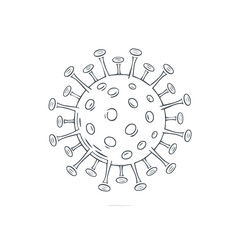 Simple Vector Illustration of a Virus with Thick Bold Lines in Logo Style, Minimalist Medical Graphic