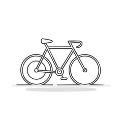 Minimal Vector Icon of a Bicycle with Bold Black Outline in Clean and Simple Modern Design