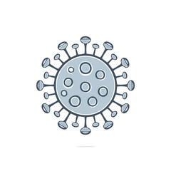 Simple Vector Illustration of a Virus with Thick Bold Lines in Logo Style, Minimalist Medical Graphic