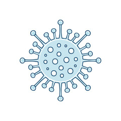 Simple Vector Illustration of a Virus with Thick Bold Lines in Logo Style, Minimalist Medical Graphic