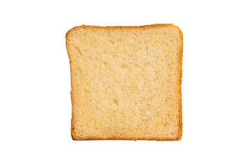 Toast from white bread  isolated on white background. top view