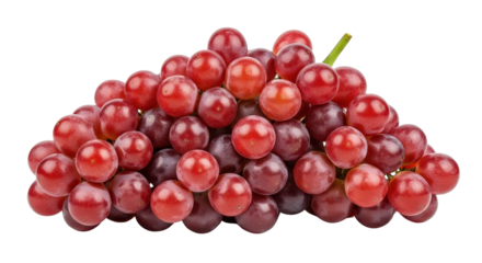 Bunch of ripe red grapes isolated PNG with Transparent Background