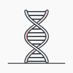 Simple Vector DNA Thick Line Illustration Logo Style