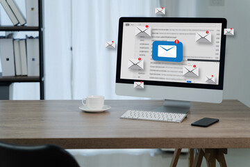 Mail Communication Connection message to mailing contacts phone Global Letters Concept