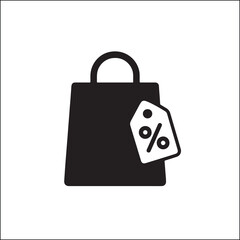 Black Friday Shopping Bag Silhouette Icon