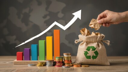 Financial growth fueled by sustainable practices and resourceful recycling efforts leading to increased profits