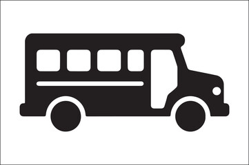 Back to School School Bus Silhouette Icon