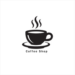 Elegant Coffee Shop Logo Design a Warm and Inviting Aesthetic with a Stylish Cup and Saucer Illustration