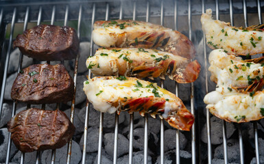 Surf and Turf Rindfleisch mit Garnelen