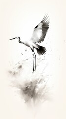 Obraz premium Bird animal flying stork.