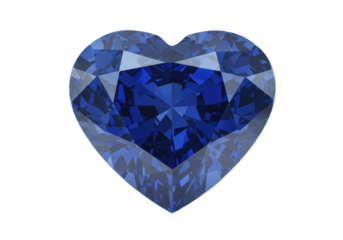Isolated Heart-Shaped Sapphire Gemstone with Brilliant Facets