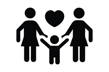LGBTQ+ Family Icon with Child