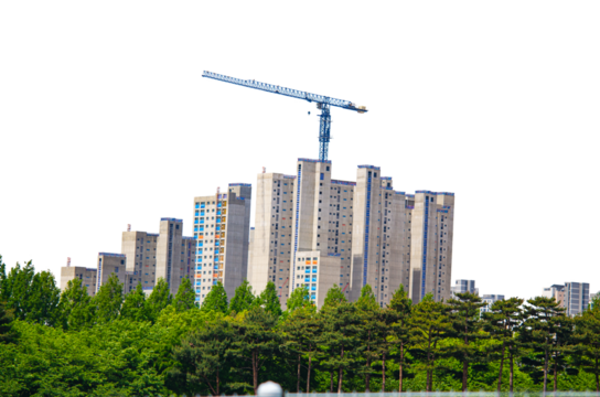 Construction of the new building isolate on transparent background.