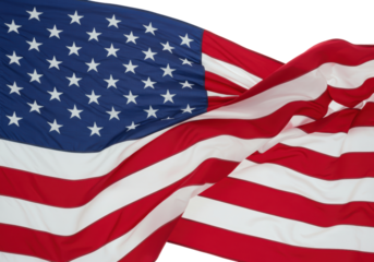 Isolated Waving American Flag in Patriotic Glory