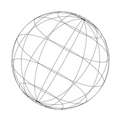 Geometry wireframe shape and grid black color 3D style cyberpunk element psychedelic rave style. 00s Y2k retro futuristic aesthetic vector 10 eps