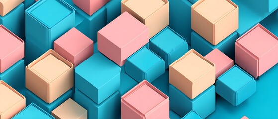 Obraz premium Arrangement of colorful boxes abstract composition