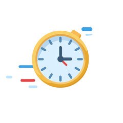 Delivery time estimate badge clock icon colorful minimal flat style isolated on transparent background