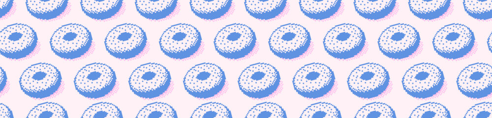Donut pattern pixel isometric vector color style for banner, website, decoration, pattern, menu