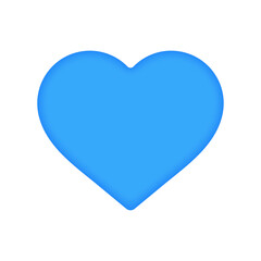 シンプルでかわいい青いハート型のアイコン- 好きやいいね、恋愛･ホワイトデー･ウェディングのイメージ
