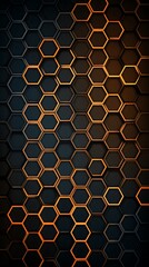 Abstract honeycomb structure glowing orange gradient