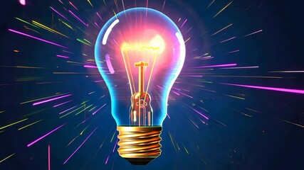 glowing light bulb symbolizing a bright idea for business growth