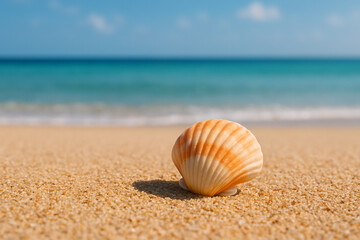 Seashell on Sandy Beach