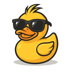Funny rubber duck wearing sunglasses vector illustration