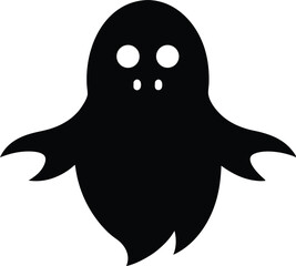 Halloween ghost black silhouette, Halloween ghost black symbol