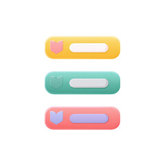 Obraz premium Menu dropdown items three vertical options simple colorful flat UI component isolated on transparent background