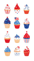 patriotic cupcakes with american flag