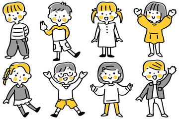 こどもたちの全身イラストセット②