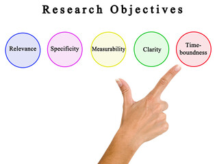 Woman Presenting Five Research Objectives