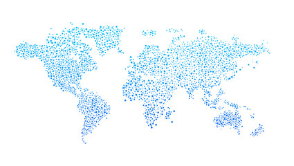 Digital world map on a transparent background. Png  image. © Miha Creative