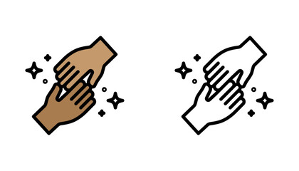 Obraz premium Give a helping human care for society icons symbol, social support vector graphic concept