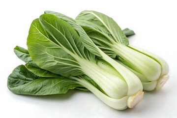 Fresh Whole Bok Choy on White Background