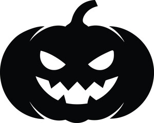  Halloween pumpkin silhouette collection. Vector illustration isolated on a white background