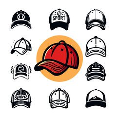 Cap Vector icon Set