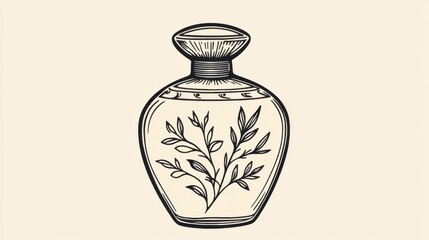 Ornate perfume bottle with floral design.