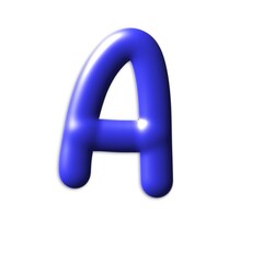 Obraz premium 3d blue letter a