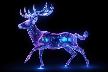 Fototapeta premium Deer full body jumping animal mammal light.