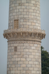The Taj Mahal.&nbsp; Deatil of the minaret structure