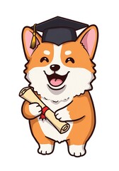 卒業式！元気なコーギー