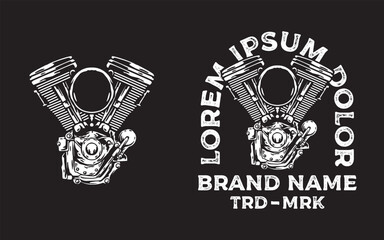 Vector V twin engine t shirt design