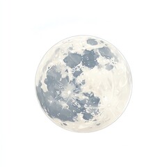 Celestial Sphere A Watercolor Moon, Serenely Illuminated, Detailed Lunar Surface, Captivating Night Sky Beauty