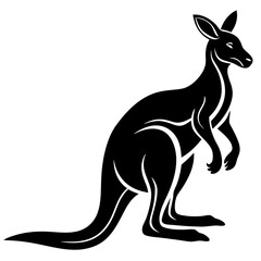 Kangaroo Silhouette Vector Illustration