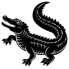 Crocodile Silhouette Vector Illustration