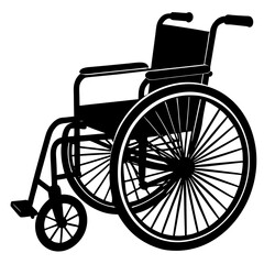 Fototapeta premium Wheelchair Silhouette Vector Illustration