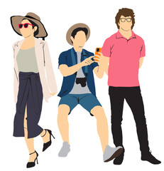 Obraz premium people in summer cloths full isolated