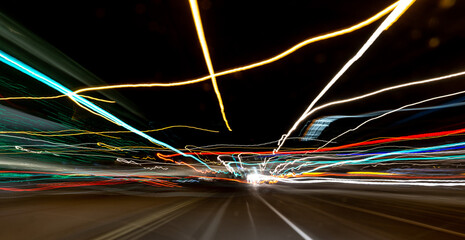 Abstract light art trails